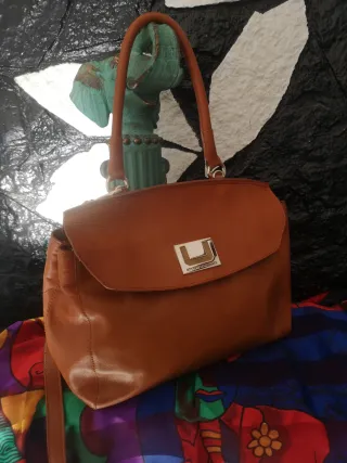 Bolso Adolfo Dominguez Piel Genuina Marrón