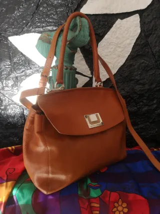 Bolso Adolfo Dominguez Piel Genuina Marrón