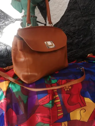 Bolso Adolfo Dominguez Piel Genuina Marrón