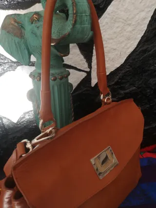 Bolso Adolfo Dominguez Piel Genuina Marrón