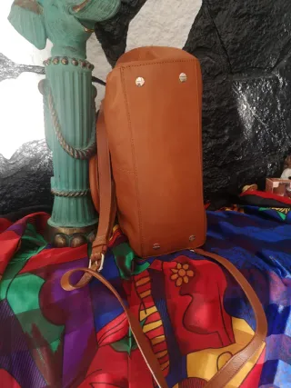 Bolso Adolfo Dominguez Piel Genuina Marrón