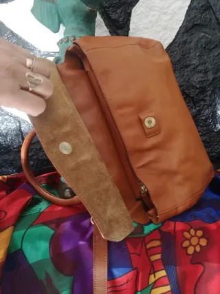 Bolso Adolfo Dominguez Piel Genuina Marrón