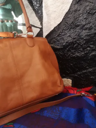 Bolso Adolfo Dominguez Piel Genuina Marrón