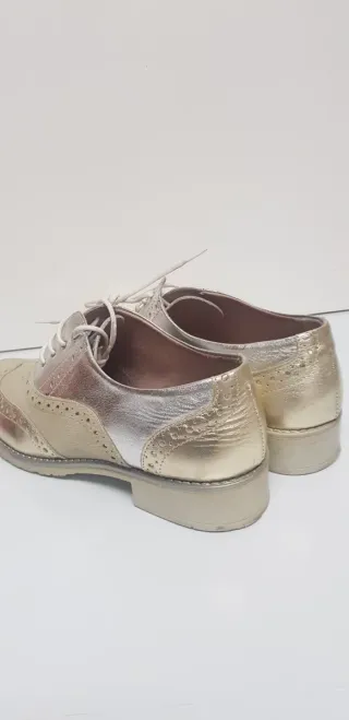 Zapatos Oxford Pitillos Dorados y Plateados