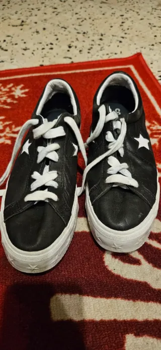 Sneakers Donna Converse Nere con Stella Bianca