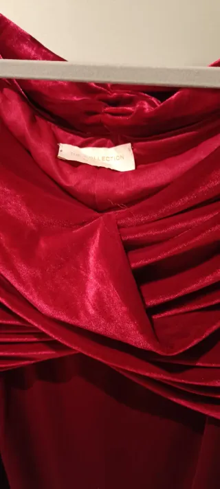 Vestido fiesta rojo terciopelo elástico