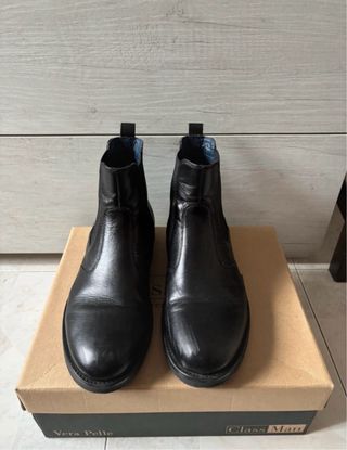 Stivali Pelle Neri Uomo