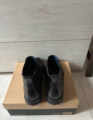 Stivali Pelle Neri Uomo