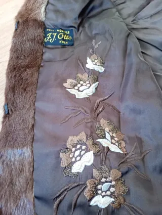 Abrigo vintage piel y cuero