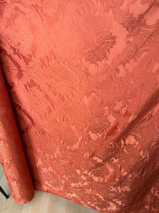 Rollo tela fallera naranja y rojo