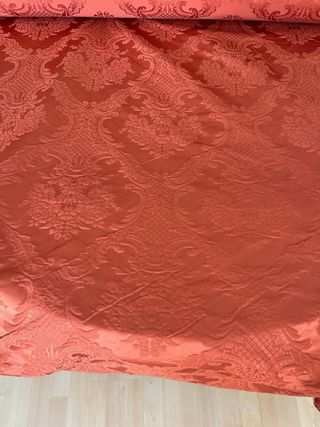 Rollo tela fallera naranja y rojo