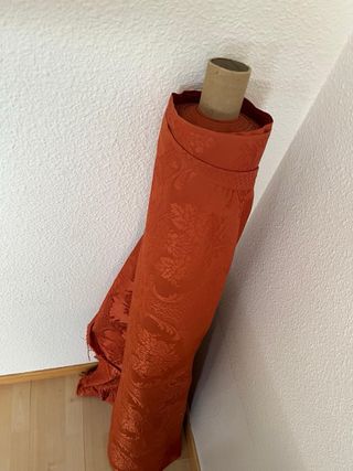 Rollo tela fallera naranja y rojo