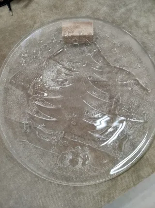 Plato Navidad Diseño Árbol y Escena Invierno