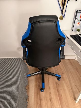 Silla Gamer Azul y Negra
