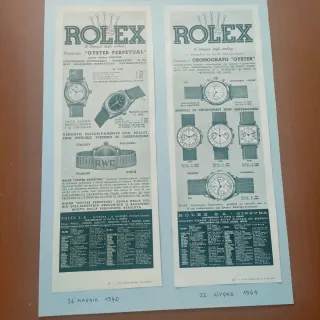 Pubblicità Rolex Oyster 1940/1941