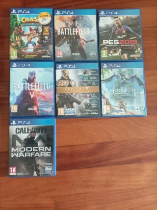 Consola PS4 Negra + 3 Mandos + 7 Juegos