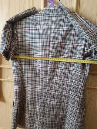 Blazer Massimo Dutti cuadros beige y rosa