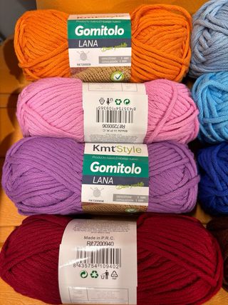 Ovillos de lana 100% algodón grueso