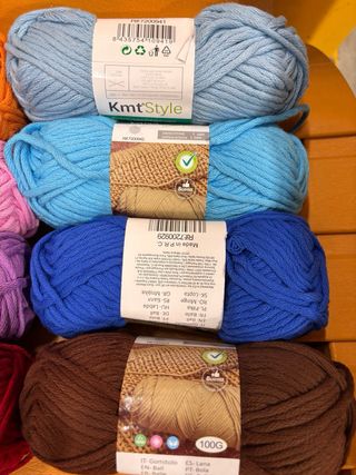 Ovillos de lana 100% algodón grueso