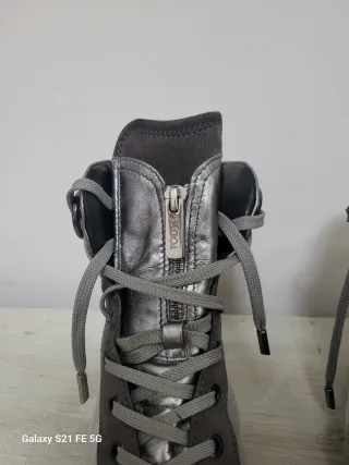 Tod's stivaletti grigio/argento taglia 36,5