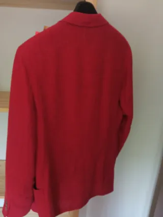 Americana Caramelo Lino Talla 50 Roja