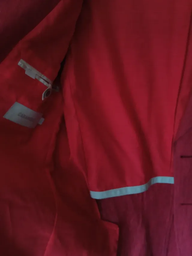 Americana Caramelo Lino Talla 50 Roja