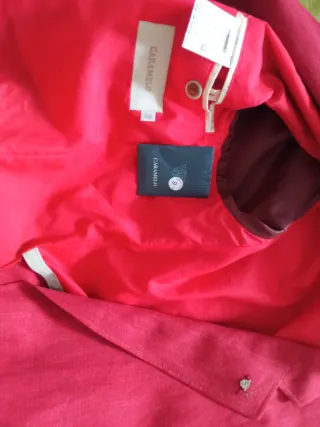 Americana Caramelo Lino Talla 50 Roja