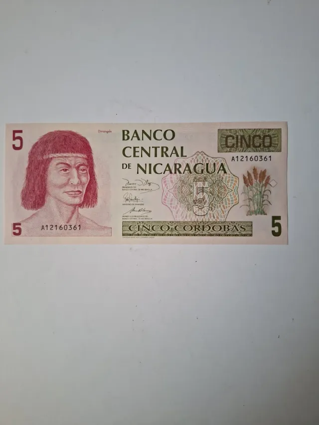 Biglietto da 5 Córdobas Nicaragua