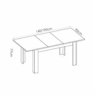 Mesa Comedor Extensible Dine 2 Posiciones. Blanco