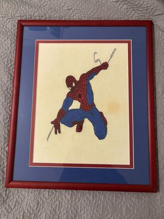 Cuadro Spiderman hecho a mano de costura
