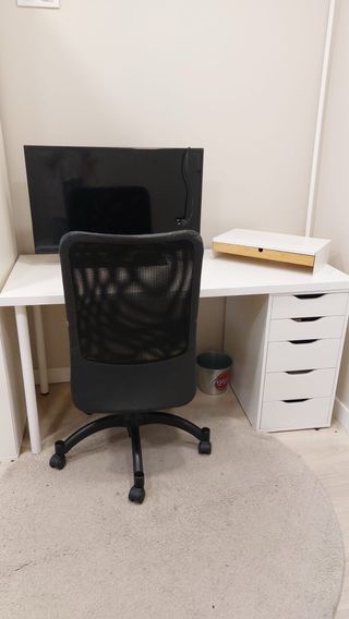 Pack Escritorio y Armario Blanco