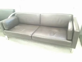 Sofá de piel marrón chocolate 200x80