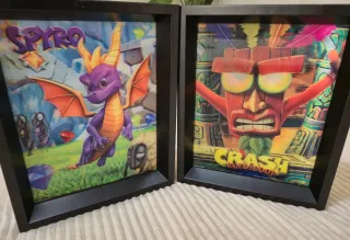 Cuadros 3D Crash Bandicoot y Spyro