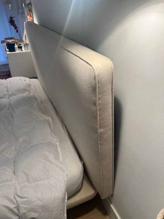 Cabecero Cama 150cm Beige Tela