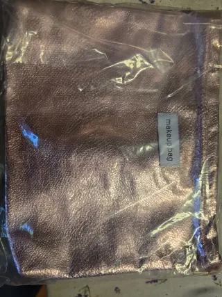 Neceser maquillaje dorado y rosa