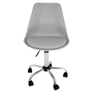 Silla de escritorio gris con ruedas