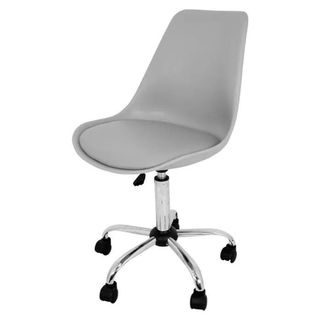 Silla de escritorio gris con ruedas