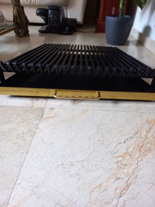 Parrilla para chimenea con cajón