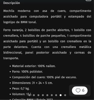 Mochila BMW azul marino nueva a estrenar