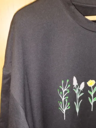 Camiseta SHEIN Oversize Negra Talla L