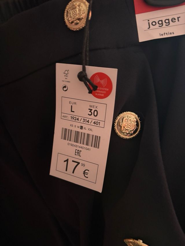 Pantalón jogger Lefties negro talla L