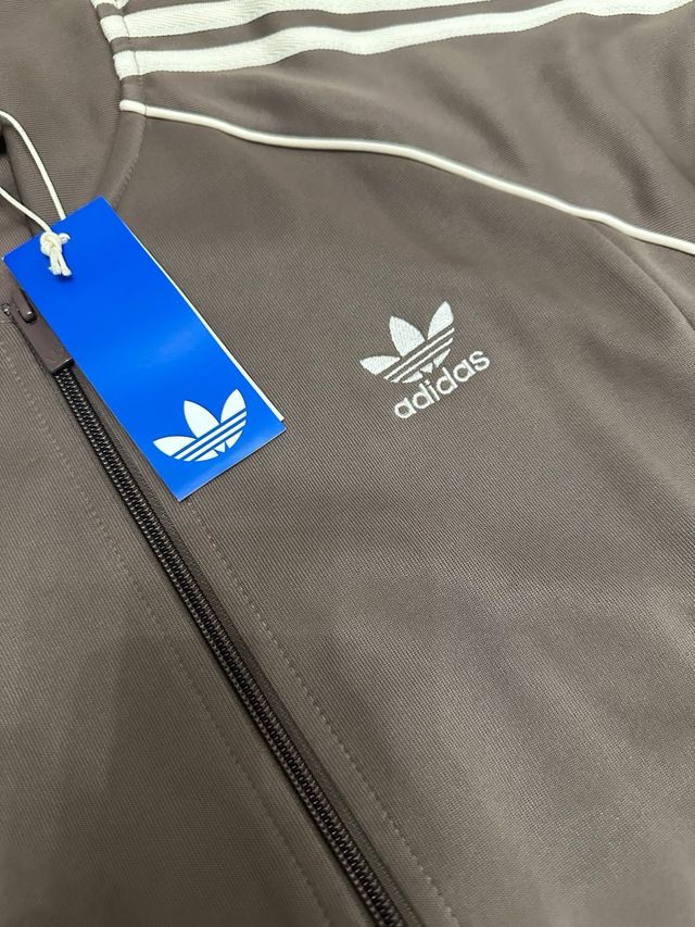 Chaqueta Adidas Marrón y Blanca Talla M