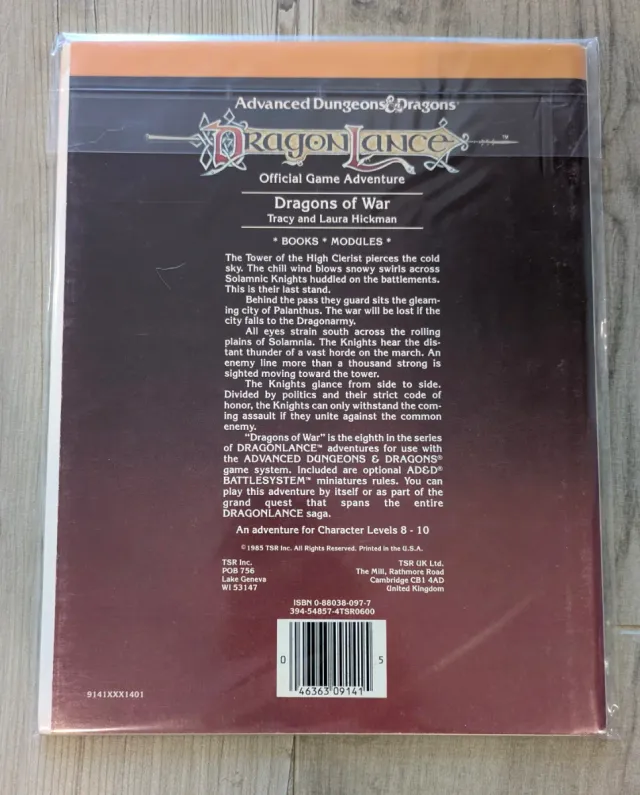 DL8 Dragons of War Dragonlance AD&D