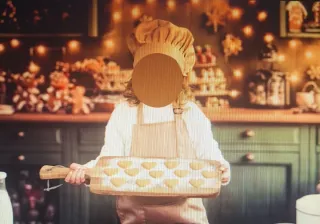 Gorro y delantal de cocina infantil