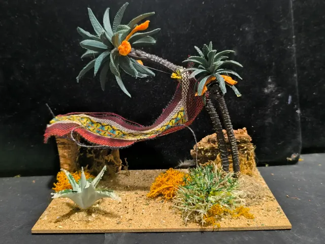 Diorama desierto jaima palmeras