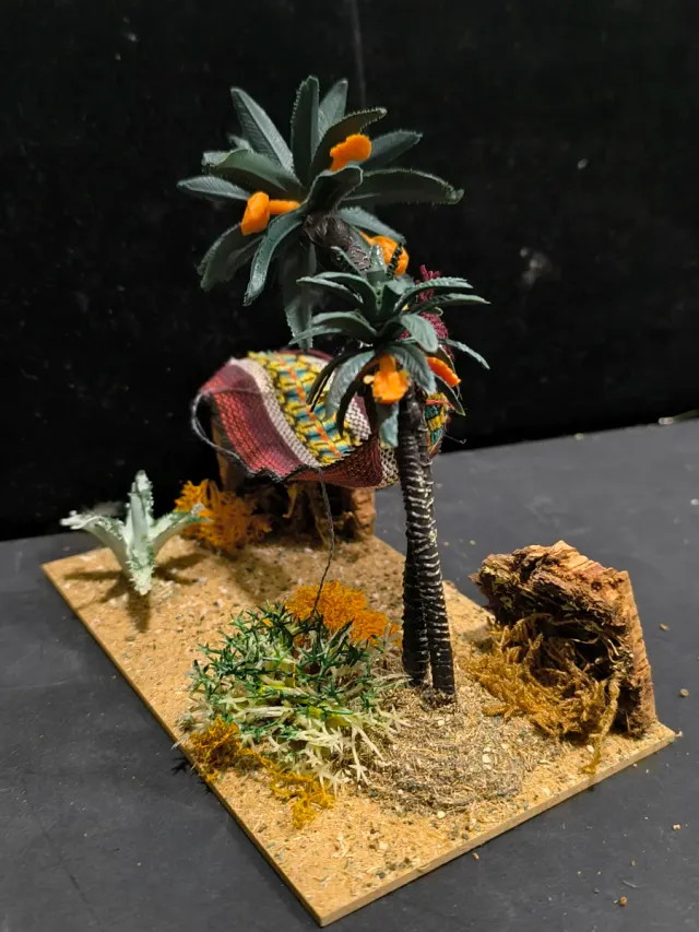 Diorama desierto jaima palmeras