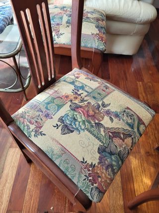 Juego de 6 sillas de comedor tapizadas