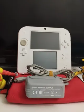 Nintendo 2DS Bianca con Caricabatterie e Custodia