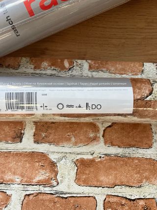 Papel pintado ladrillo marca Rasch 4 rollos