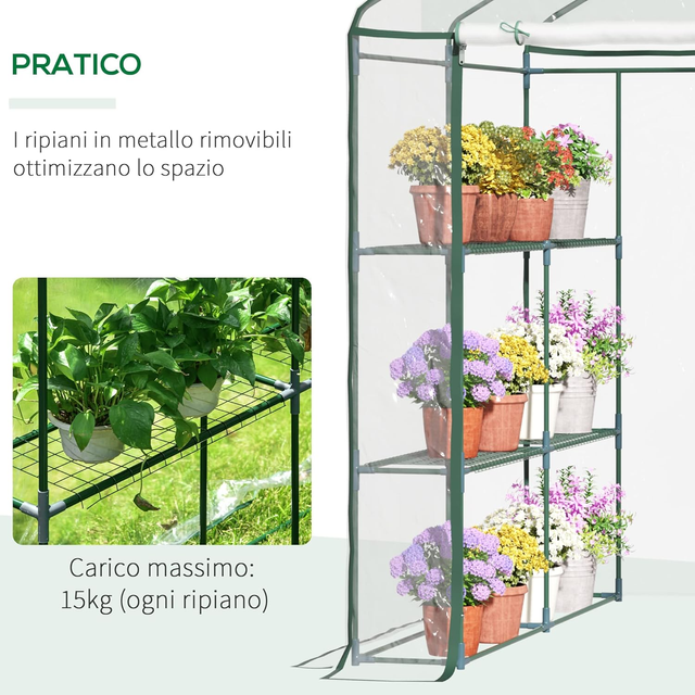 Serra da Giardino Esterno in PVC Trasparente, Serr